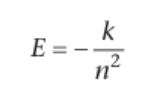<p><span>π, me, e and h are all constants, so simplifying them into one constant, k, means the electronic energy is determined only by n</span></p>