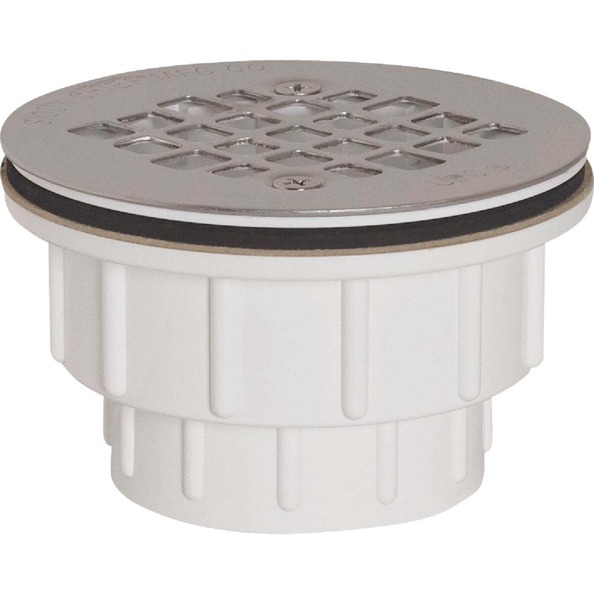 <p>2 PVC SHWR DRN F/FG W/SS STRN </p>