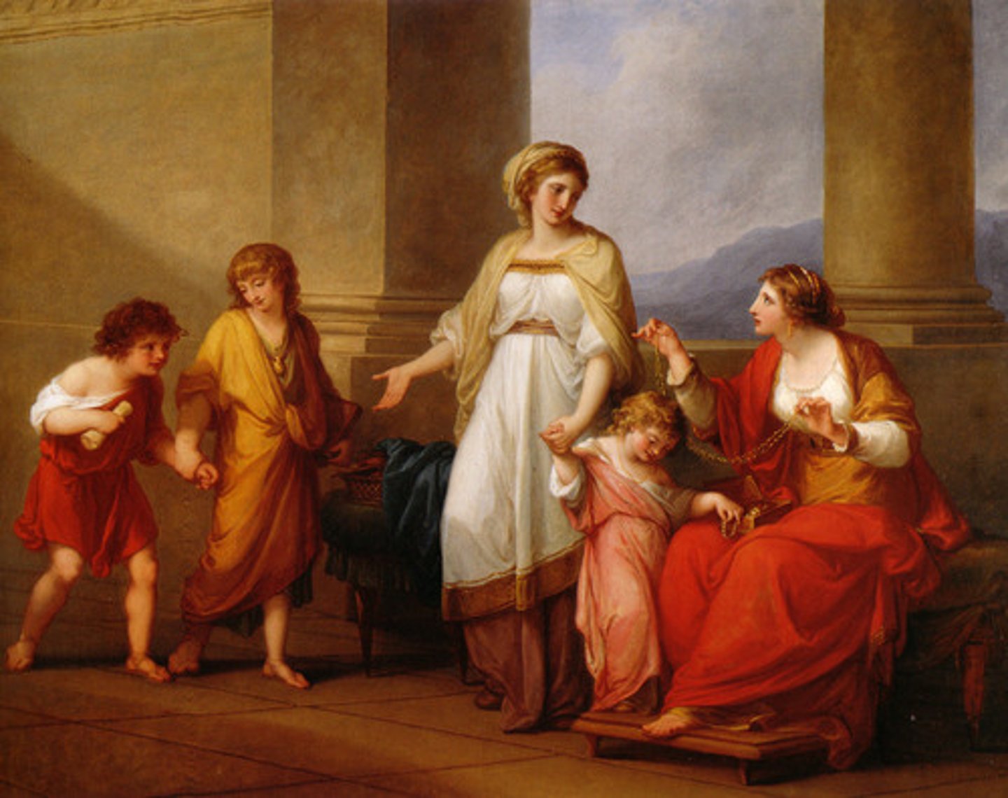 <p>KAUFFMANN, Cornelia Pointing to her</p><p>Children as her Treasures, ca. 1785.</p>