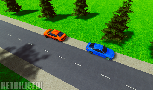 <p>Which vehicle has stopped incorrectly on the hard shoulder outside the built-up area?</p>