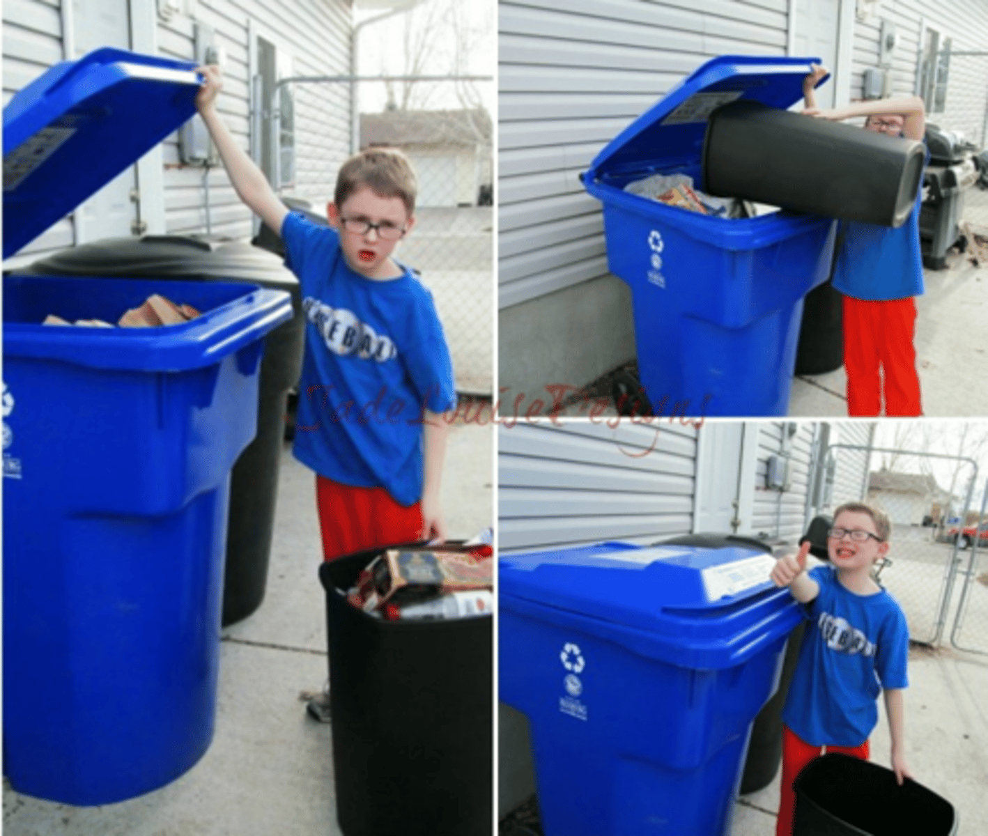 <p>to take out the recycling and the trash</p>