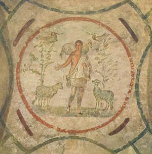 <p>Catacombs of Priscilla</p><p>Rome, Italy. Late Antique Europe. c. 200-400 C.E. Excavated tufa and fresco</p><p>Late Antique</p>