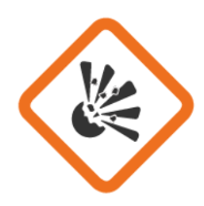 <p>May explode as a consequence of fire, heat, shock, or friction. Chemicals with this label should be kept away from potential ignition sources.</p>