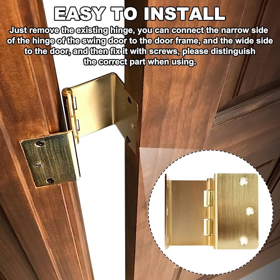 <p>-removing door stops adds 3/4” of width</p><p>-replacing hangers with offset hinges can add up to 2” of width</p>