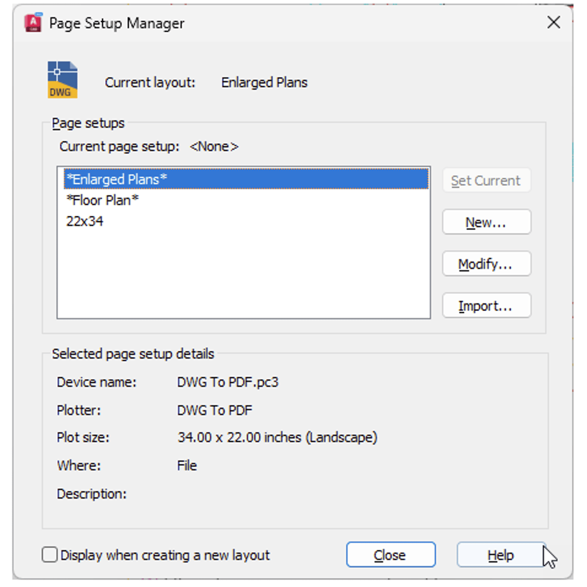 <p>The highlighted entry can't be set current because it is the current layout.</p><p>3 multiple choice options</p>