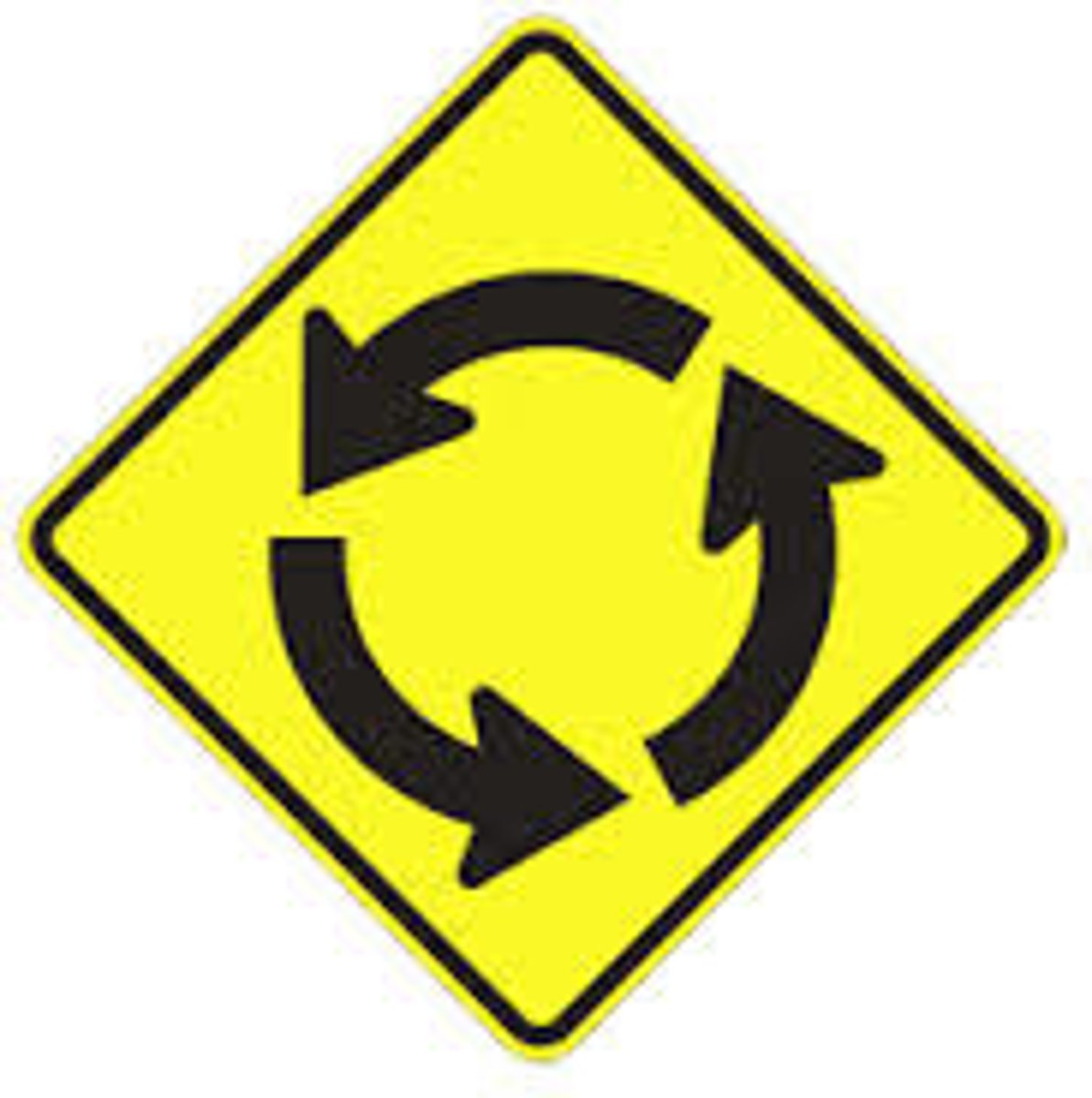 <p>there is a roundabout ahead, prepare to yield to traffic</p>