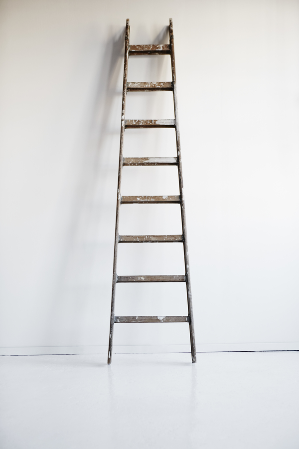 <p>a piece of equipment used for climbing up and down, that consists of two vertical bars or pieces of rope joined to each other by a set of horizontal steps:</p><p><span><em>She was </em><strong><em>up</em></strong><em> a ______, cleaning the window.</em></span></p>