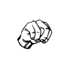 <p>(two fingers over thumb)</p>