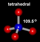 <p>tetrahedral, 109.5, sp3</p>