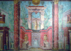 <ul><li><p>Roman Arts</p></li><li><p>Roman Wall Paintings</p></li><li><p>It was used to adorn the interiors of private homes in Roman cities and in the countryside.</p></li></ul><p></p>