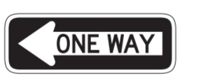 <p>what does the one way sign mean</p>