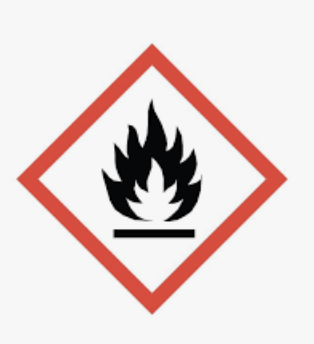 <p><span>A chemical symbol indicating a substance that can easily ignite and burn rapidly</span></p>
