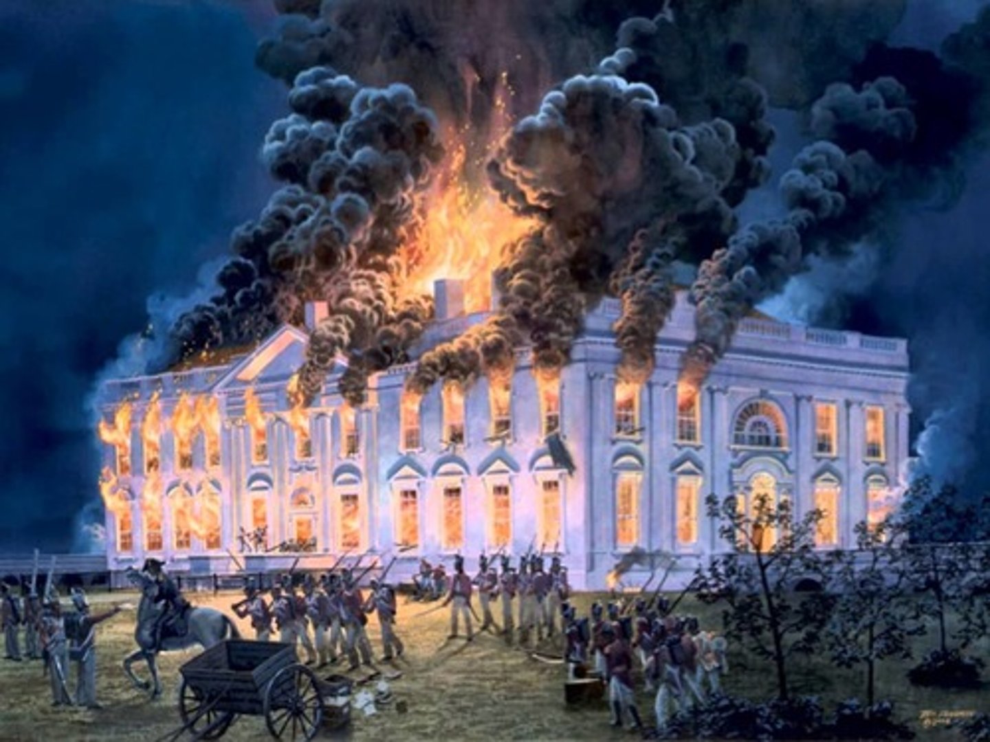 <p>British set fire to White House</p>