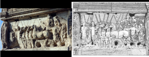 <p>Arch of Titus: Reliefs Inside the Passageway</p>