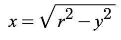 Equation for right half semicircle