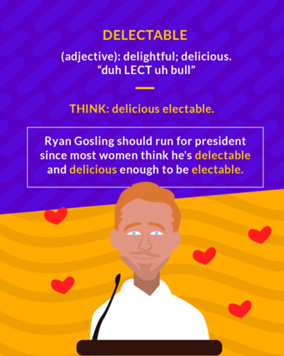 <p>(adj.) delightful, highly enjoyable; deliciously flavored, savory</p><p>(adj.) delicious</p>