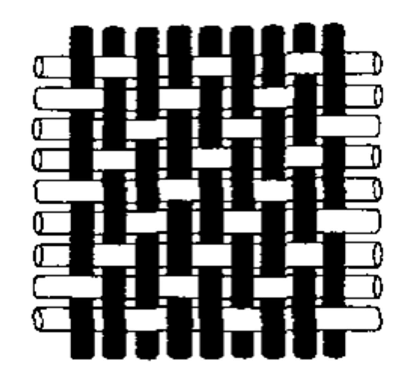 <p>A weave in which the weft yarn is passed over and 2-3 warp yarns</p>