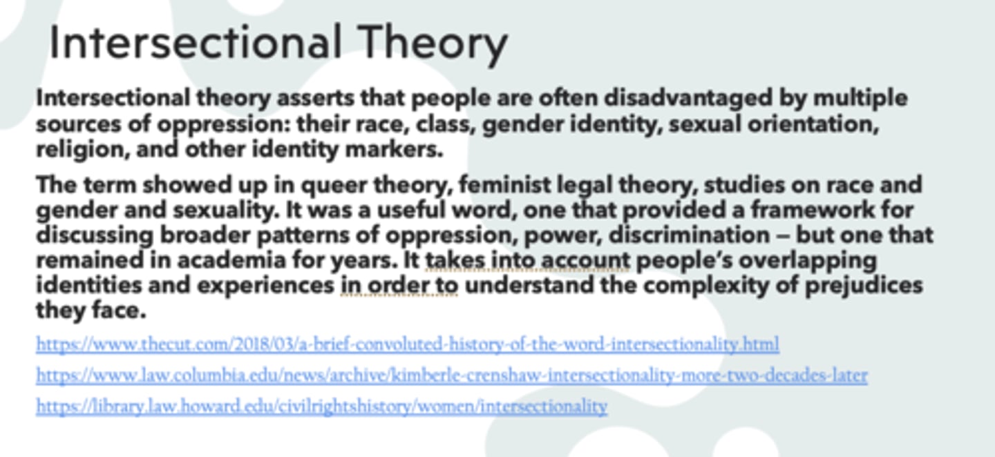 <p>Intersectional theory</p>