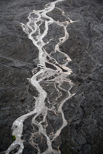 a stream consisting of numerous intertwining channels