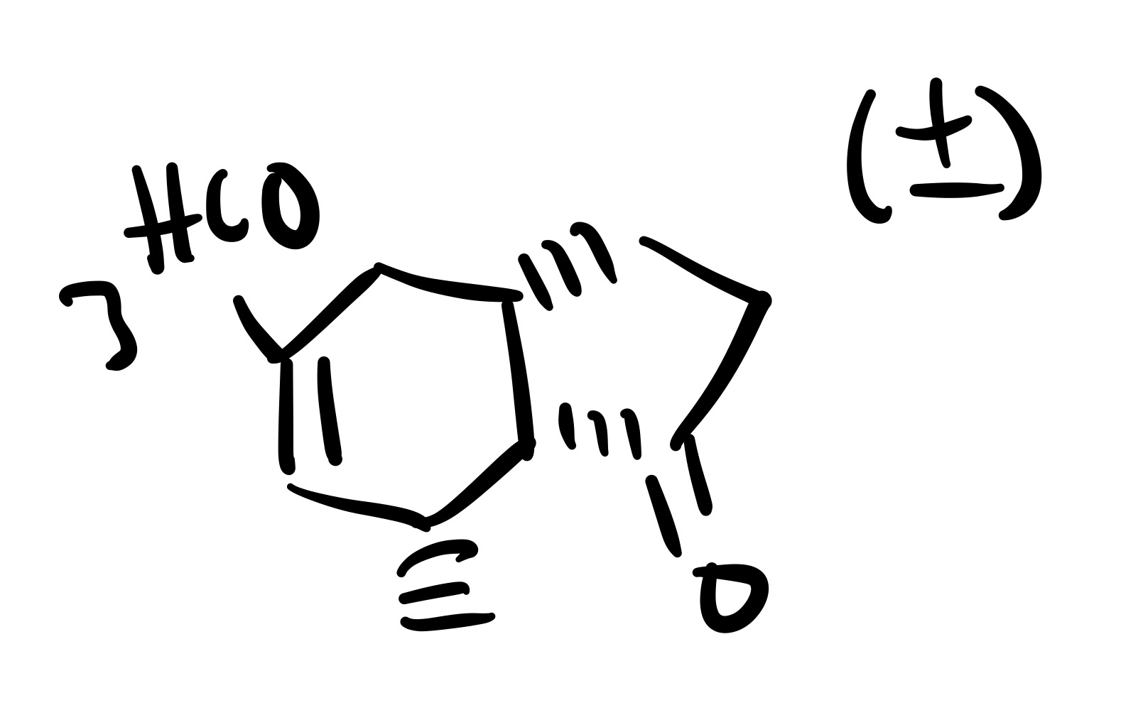 <p>Add diene to dienophile, add (+-)</p>