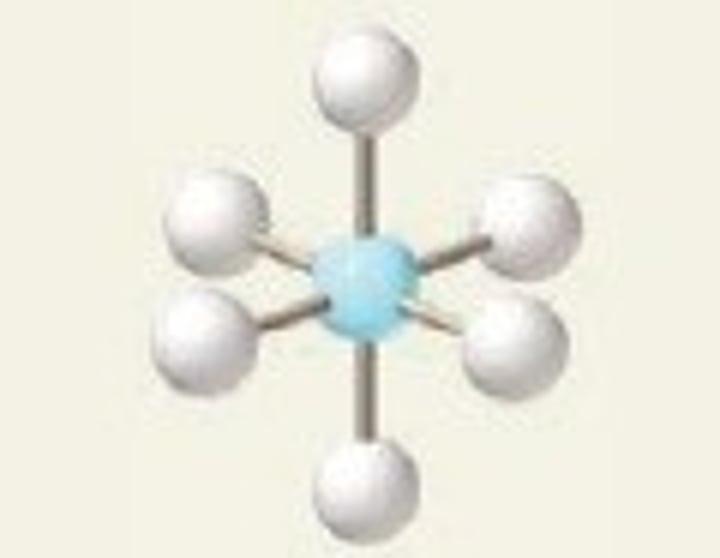 <p>6 Bonding Domains and 0 Lone Pairs</p>