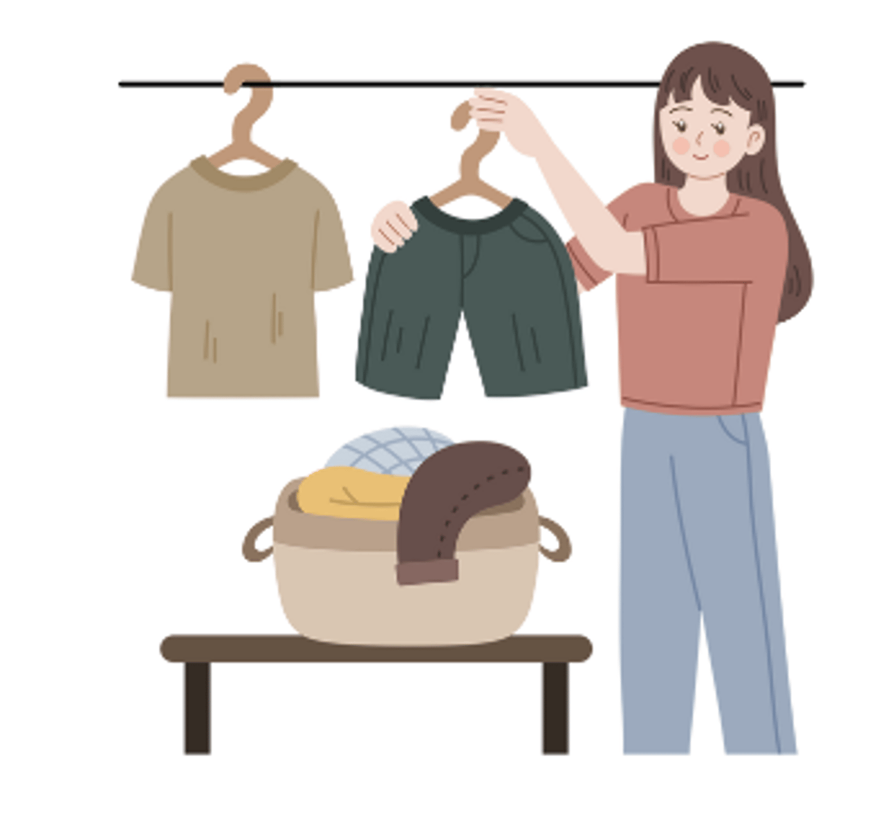 <p>to hang up clothes</p>