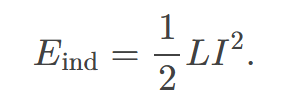 <p>is given by the formula ( U = \frac{1}{2} L I^2 ), where ( L ) is the inductance and ( I ) is the current through the inductor. </p>