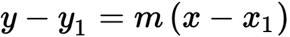 <p>• $$m$$ = slope<br>• $$(x_1, y_1)$$ = any point on the line</p>