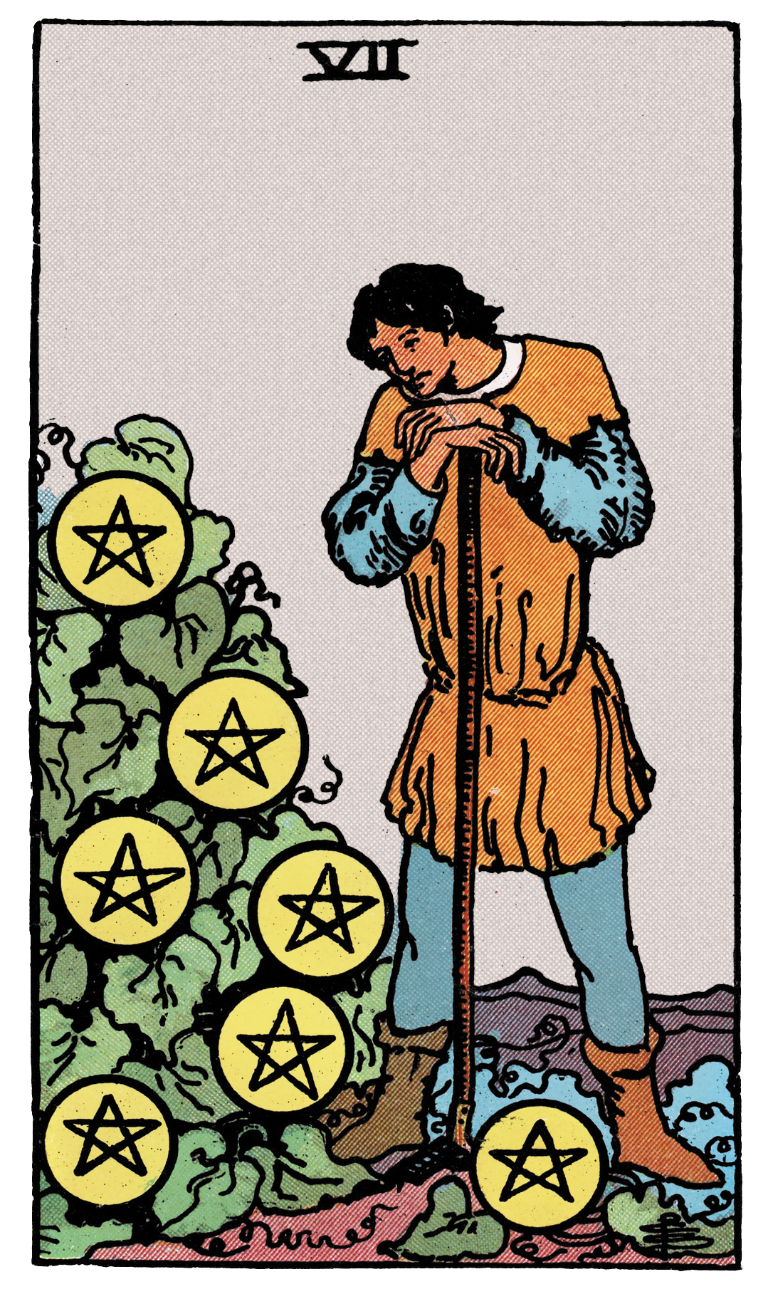 <p>VII of Pentacles</p>