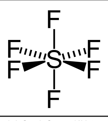 <p>6 bonding pairs</p><p>0 lone pairs</p><p>90º bond angle</p>