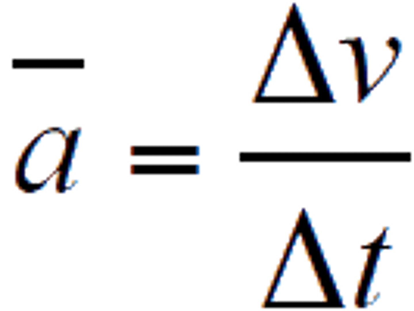 <p>the change in velocity during some measurable time interval divided by that time interval</p>