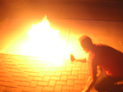 (adj) deliberately setting or causing fires; designed to start fires; tending to stir up strife or rebellion; (n) one who deliberately sets fires, arsonist; one who causes strife