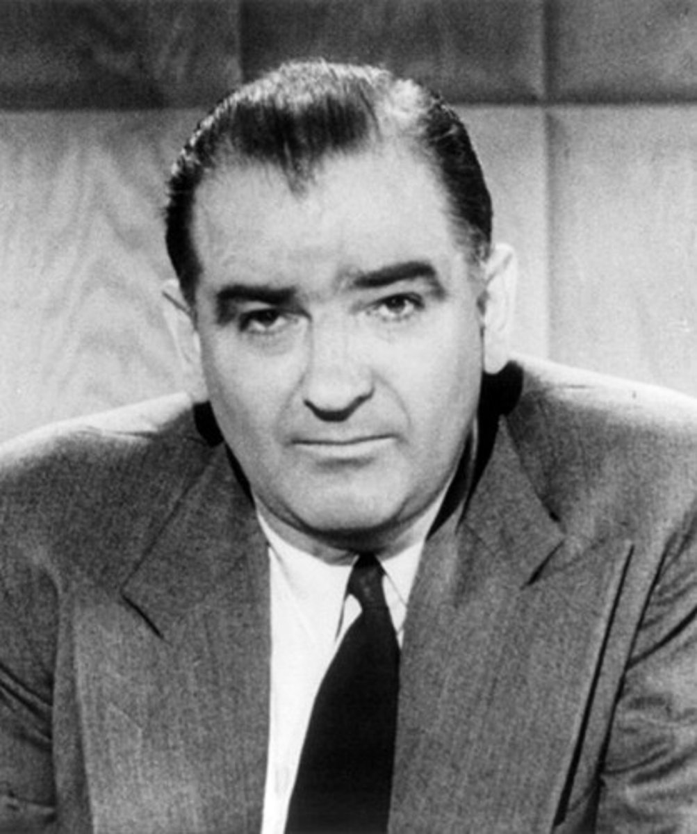 <p>Wisconsin senator claimed to have list of communists in American gov't, but no credible evidence; took advantage of fears of communism post WWII to become incredibly influential; "McCarthyism" was the fearful accusation of any dissenters of being communists</p>