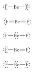 <p>Choose the best Lewis structure for BeF2.<br><br>see attached image for answer choices</p>