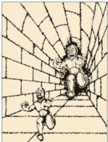 <p>using previous knowledge to make it look like one’s bigger than the other </p>