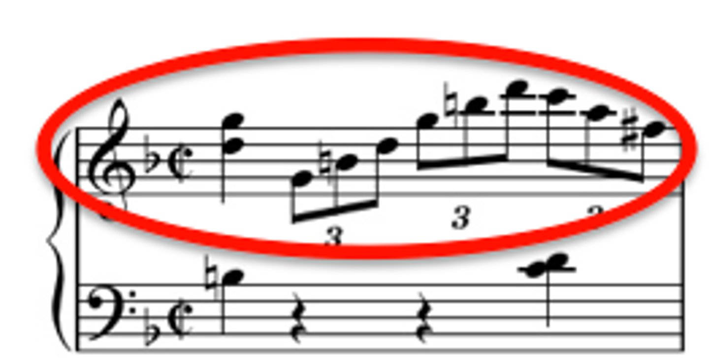 <p>A sequence of notes that form a musical phrase</p>