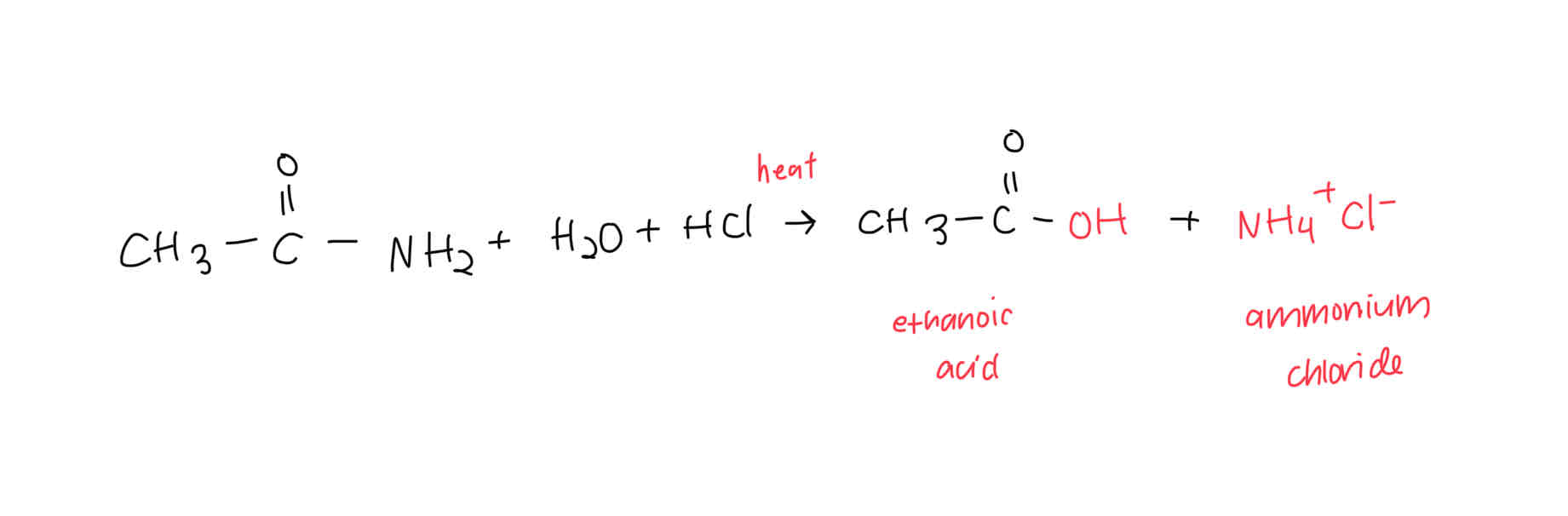 <p>… + H2O + HCl</p><p></p>