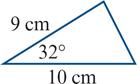 <p>find the area of the triangle</p>