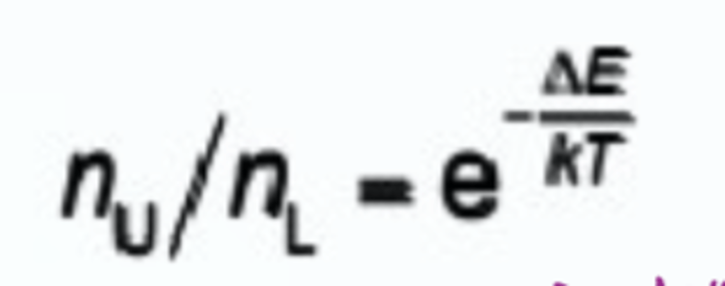 <p>Useful for NMR</p><p>u = upper energy state</p><p>l = lower energy state</p>