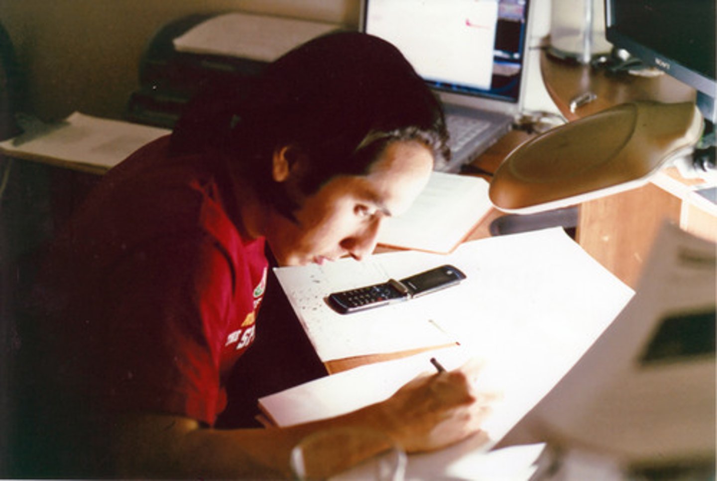 <p>to stay up late to work</p>