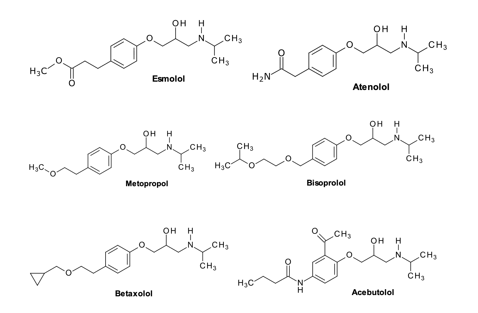 <p>Aryloxypropanolamines: B1-Selective (cardioselective) antagonists</p>