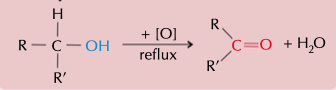 <p>reflux a alcohol to with an oxidising agent to make a ketone</p>
