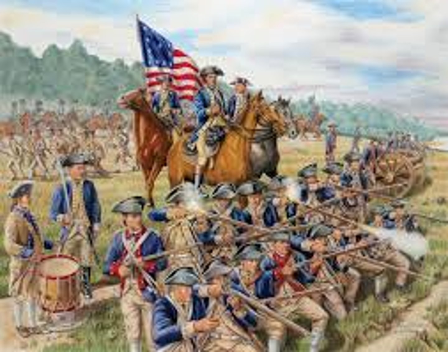 <p>the American army during the American Revolution</p>