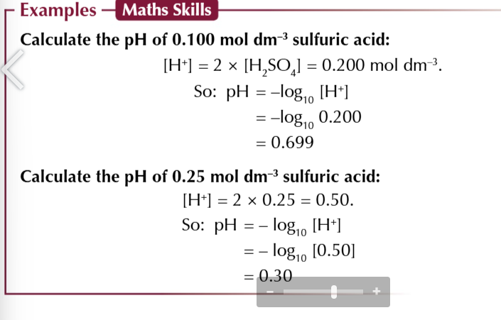 <p>meaning the H+ conc is twice the conc of the acid</p>