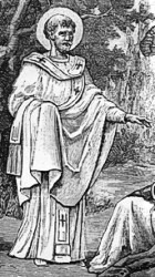 <p>The first Bishop of Aksum, he is credited with bringing Christianity to the Aksumite Kingdom. He was a Greek born in Tyre. Captured with his brother as a boy, they became slaves to the King of Aksum. The king freed them before his death, and they were invited to educate his young heir. They also began to teach Christianity. Later this man traveled to Alexandria, Egypt, where he appealed to have a bishop appointed and missionary priests sent to Aksum. He was appointed bishop and established the Church in Ethiopia, converting many.</p>
