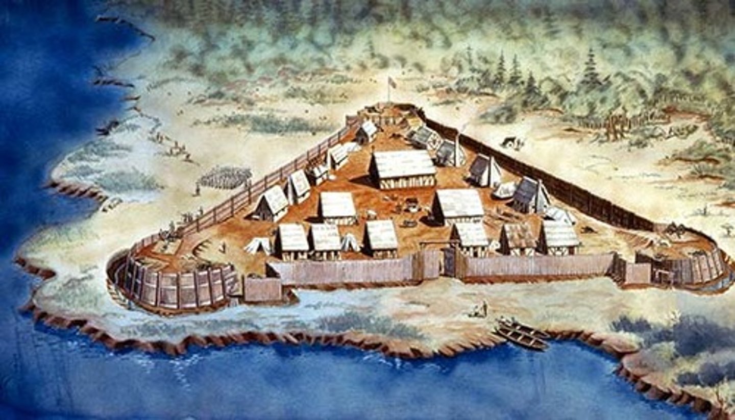 <p>the first permanent English settlement, founded in 1607 by the Virginia Company for economic reasons</p>