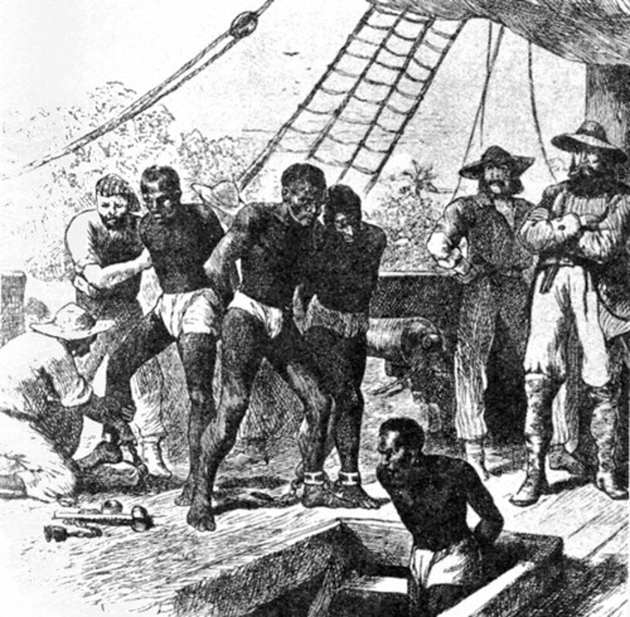 <p>(Period 1)10-15 million people taken from Africa between 1500 and 1870, Several million more people killed in slave raids and forced marches to the coast. Most bought from African slave traders, at least 15% died in horrible conditions aboard slave ships.</p>