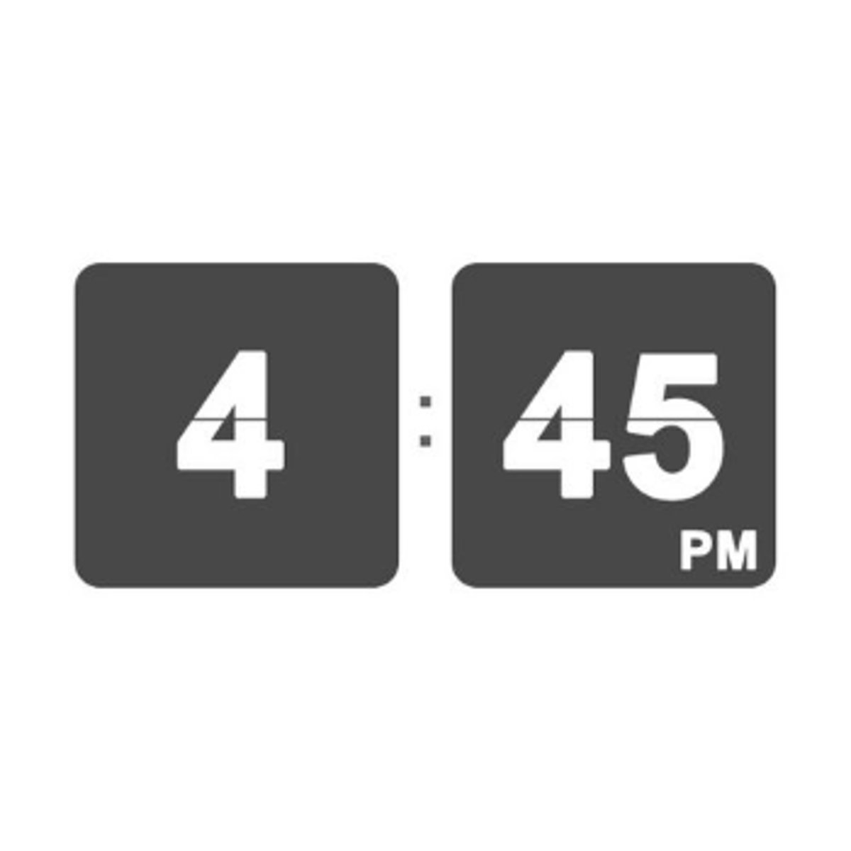<p>It's quarter to five (4:45). / It's four fourty-five.</p>