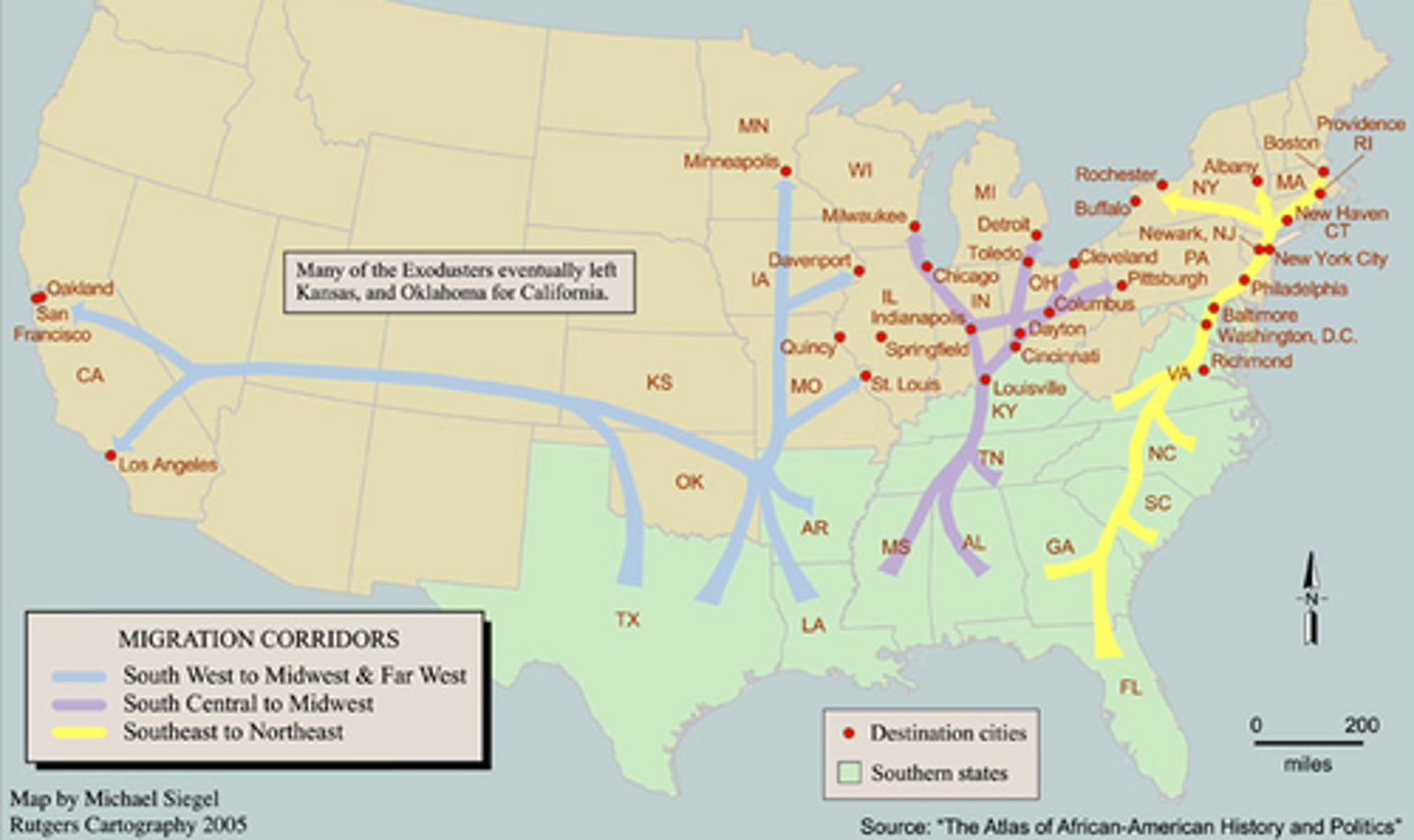 <p>THEY consisted of many of the Southern farmers who lost their jobs.</p><p>Between 1890 and 1910 about 200,000 of THEM moved from the South to cities in the North.</p>