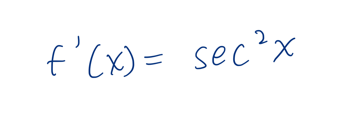 <p>f' (x) =  sec²<em>x</em></p>